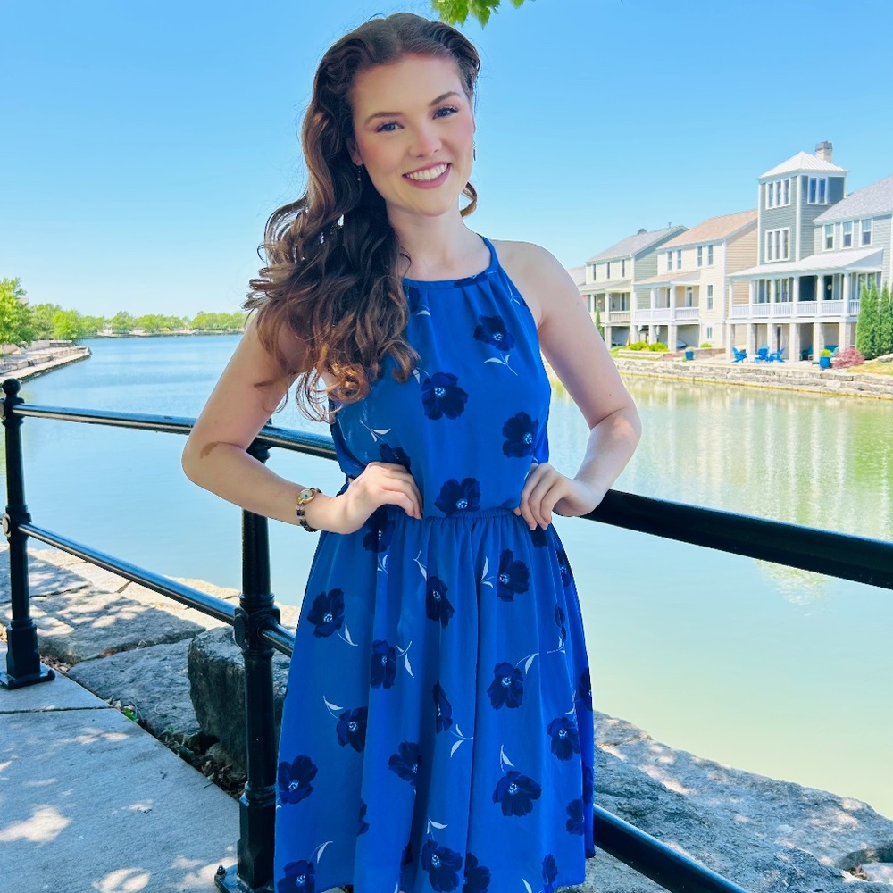 Banana Republic Blue Floral Summer Dress